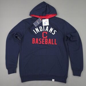 Cleveland Indians Hoodie Sweatshirt Mens Medium Blue MLB Baseball Fanati